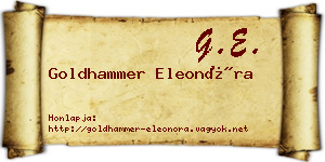 Goldhammer Eleonóra névjegykártya