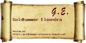 Goldhammer Eleonóra névjegykártya